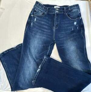 760 KanCan Women's Distressed Mid-Rise Flare Jeans Size 13/30